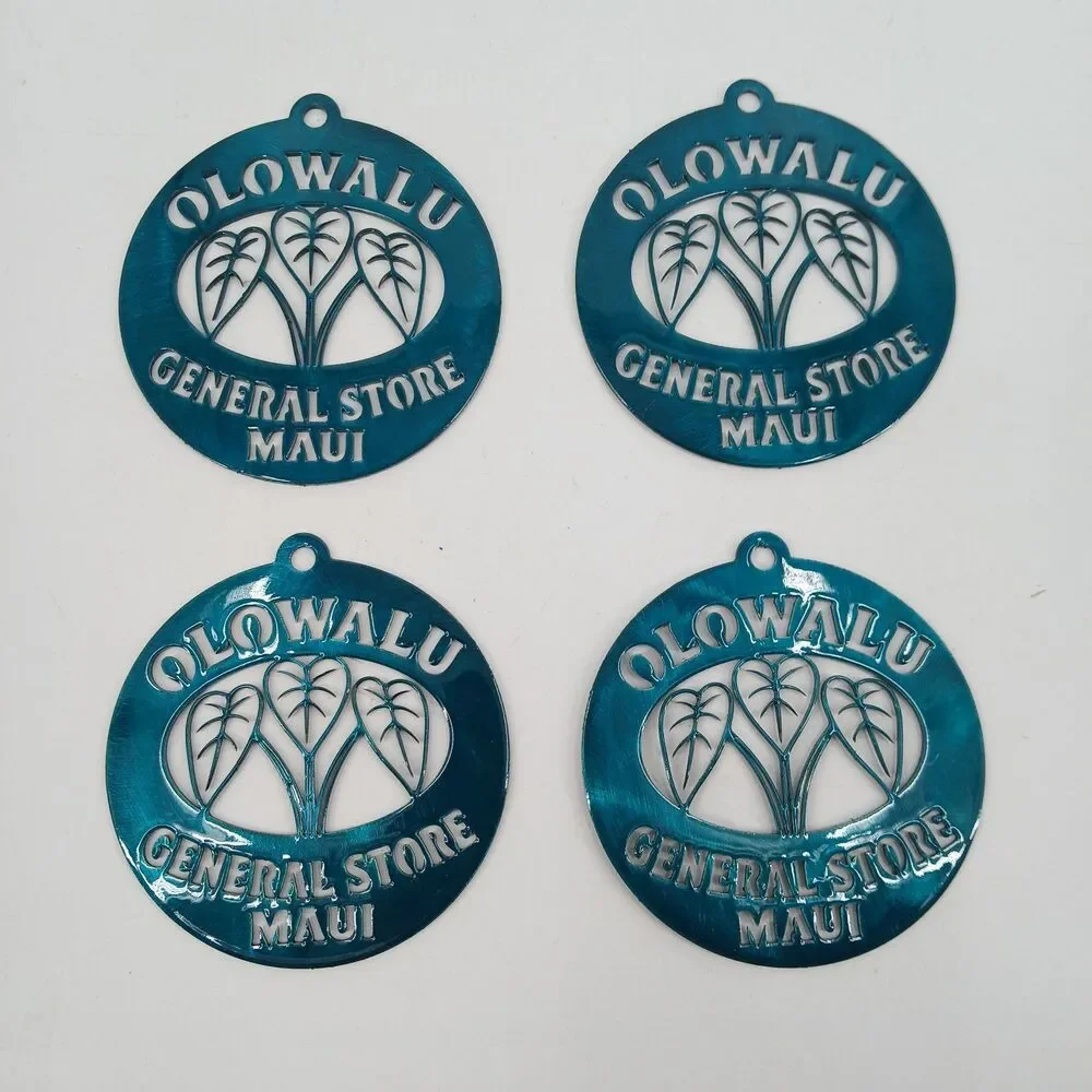 Olowalu General Store Maui Hawaiian Crest Metal Novelty Ornament Plaque Lot of 4